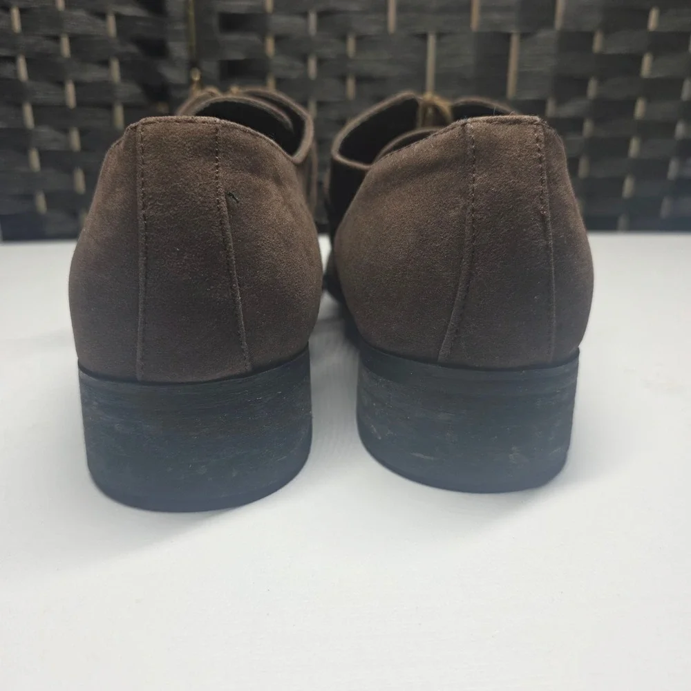 Amali Mens Brown Faux Suede Monk Strap Oxford Dress Shoes 2716-065‎ Size 10.5